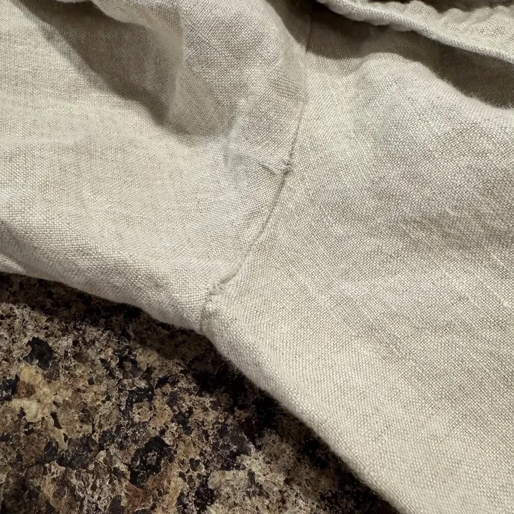 Axis Mens Pants 100% Linen Drawstring Lagenlook Minimalist Tan Size 3XB FG